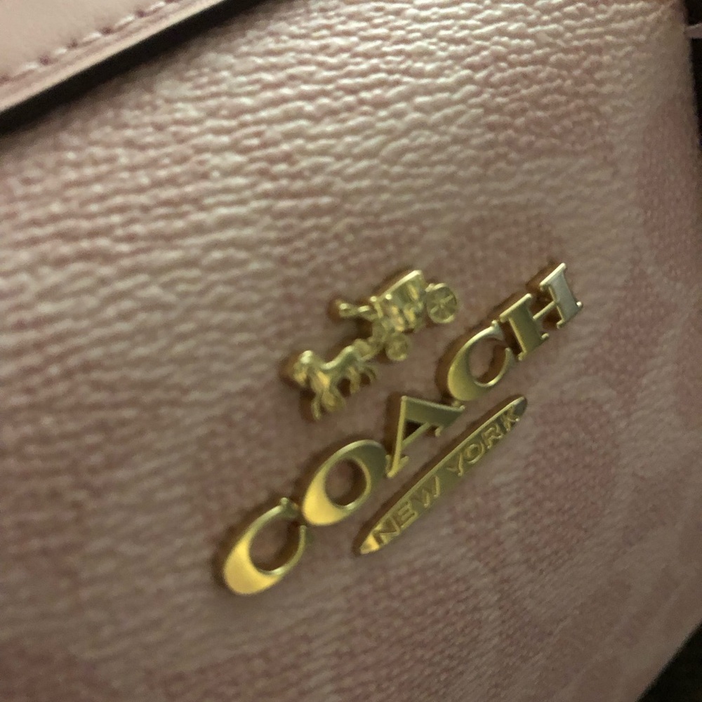Coach Pink Signature Satchel with Glitter Cherry Charm - Picture 9 of 12